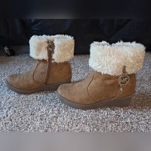 Michael Kors Tan Boots with Faux Fur